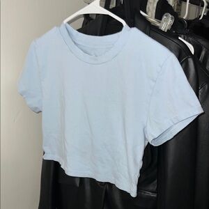 Women’s Light Blue Cropped Baby Tee
